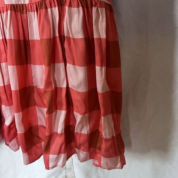 Sundress Isla Gingham Tiered Modal Maxi Dress Cream Coral Size XS/S - Picture 12 of 15